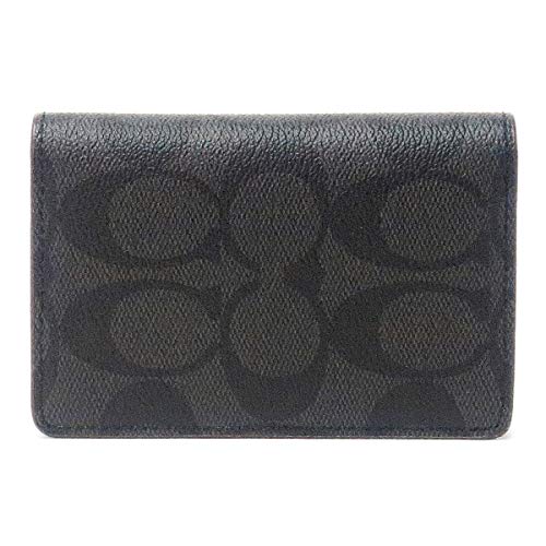 極美品 COACH コーチ 名刺入れ シグネチャー エンボス レザー 黒 Brandol / COACH コーチ 名刺入れ シグネチャー カードケース